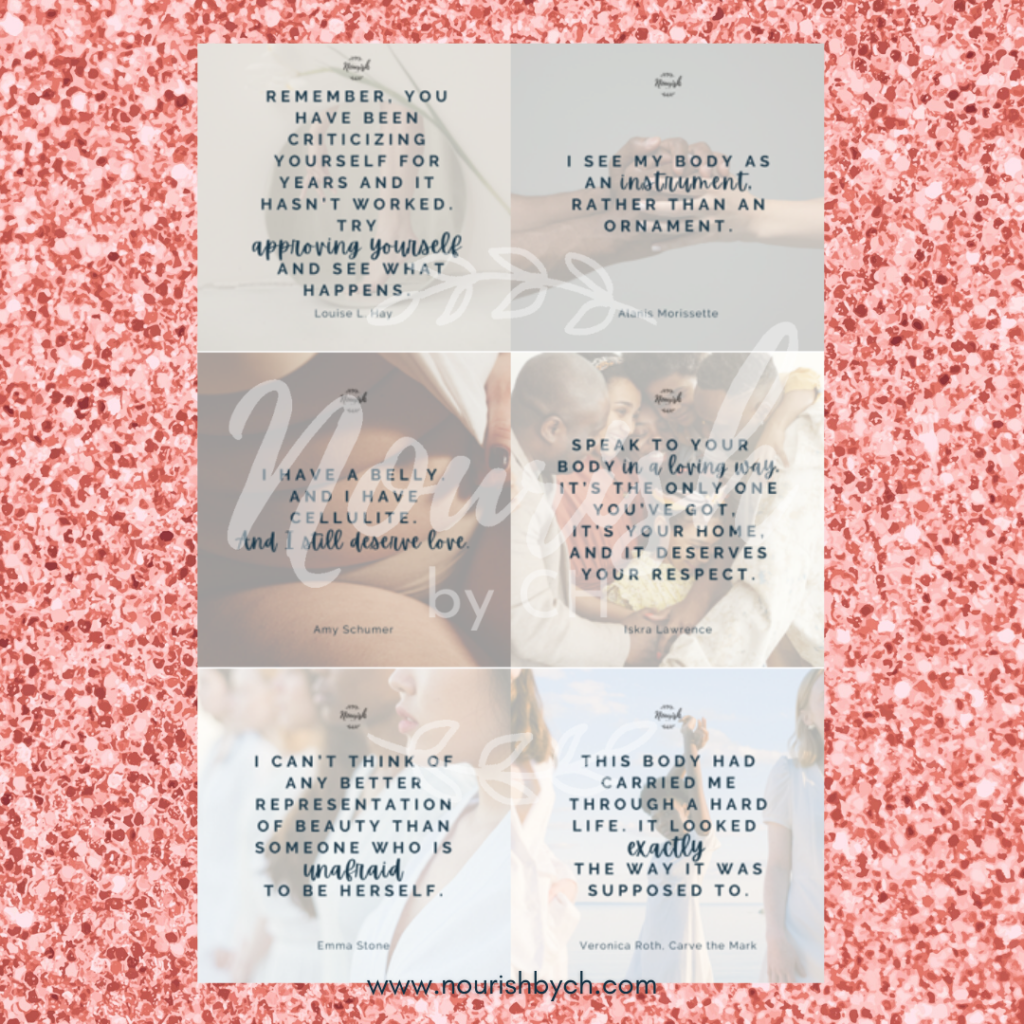 Sample page from our Body Acceptance Motivational cards